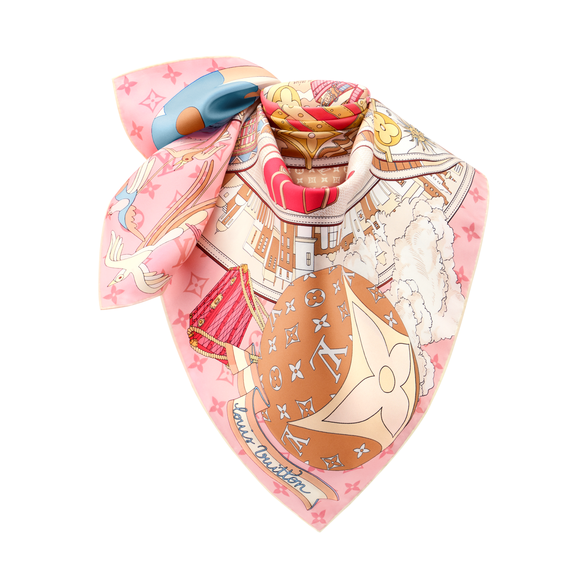 ウィメンズ シルクスカーフ&バンドー - ピンク｜ルイ・ヴィトン 公式サイト